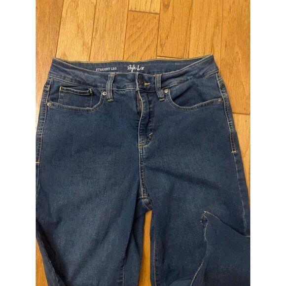 Style & Co Straight Leg women's blue medium wash mid rise casual jeans size 6 - Picture 3 of 10